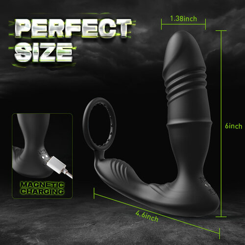 Dex-APP/Controller & 9-Telescopic / Vibration & Penis Ring Locking Prostate Massager