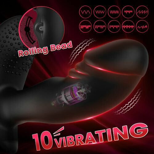 Skyler 10 Vibrating Remote Control Rolling Bead Butt Plug Prostate Massager