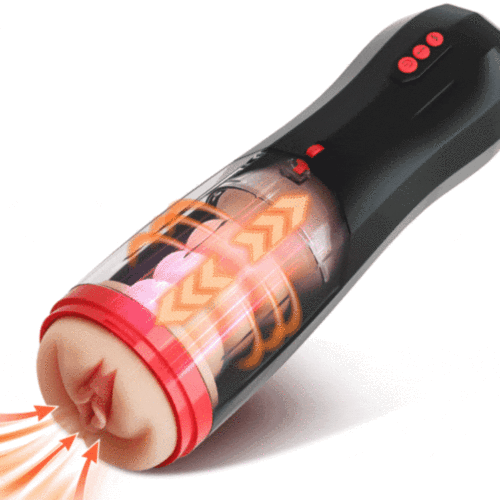 US$ 82.19 - Automatic 10 Vibrating 5 Telescoping Rotating Male Masturbator 
