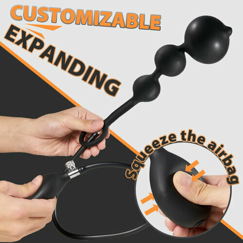 3 IN 1 Inflatable Anal Exercise Sex Toy With Cock Ring