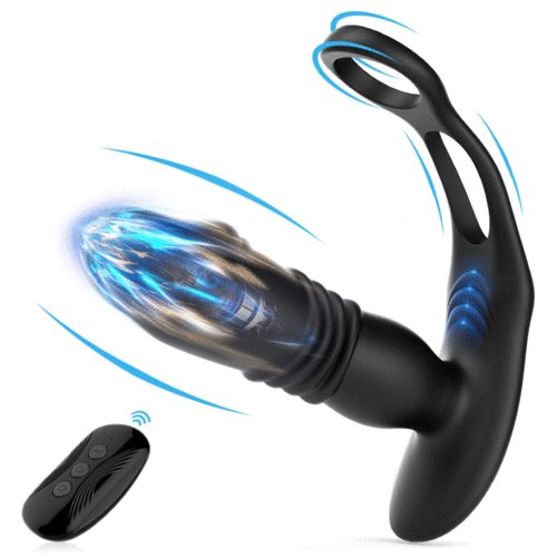 SAUL Glans 3 Thrusting 12 Vibrating Cock Rings Prostate Massager