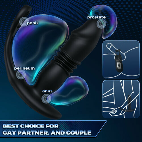 SAUL Glans 3 Thrusting 12 Vibrating Cock Rings Prostate Massager