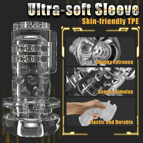 9 Thrusting 9 Vibrating Handheld Male Masturbator