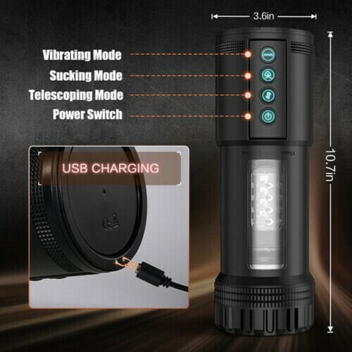 Buyging™ 5 Sucking 5 Telescoping 10 Vibrating Oral Sex Male Masturbator