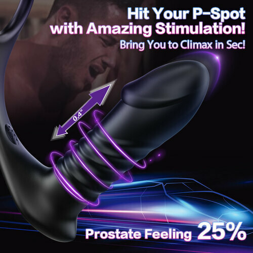 Buyging™ 10 Vibrating 3 Thrusting Remote Control Anal Vibrator