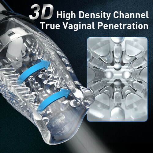 5 Rotating 10 Vibrating Transparent Sleeve Oral Sex Cup