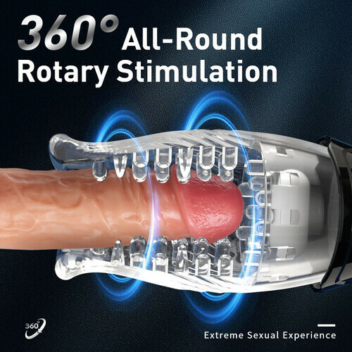5 Rotating 10 Vibrating Transparent Sleeve Oral Sex Cup