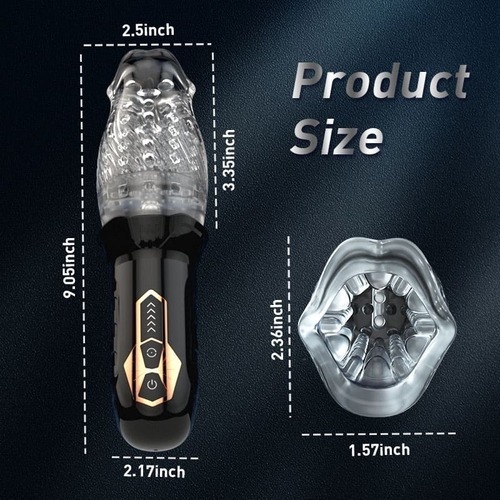 5 Rotating 10 Vibrating Transparent Sleeve Oral Sex Cup
