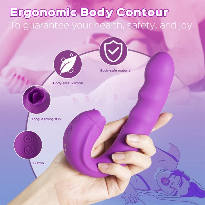 Buyging™ G Spot Vibrator With Rotating Head & Tongue Vibrator
