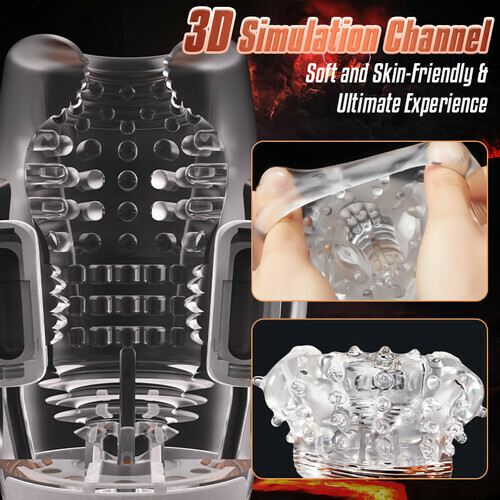 Rocket Sucking & Vibrating Transparent Dual Motor Male Masturbation Cup