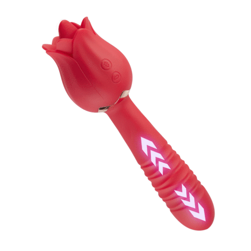 Rose Low Noise 5 Thrusting & Vibrating 7 Tongue Licking Vibrator