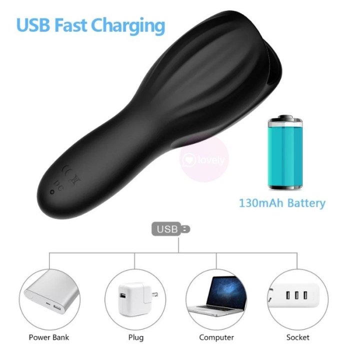 QMYSKY 10 Frequency Vibrating Penis Massage Glans Exerciser