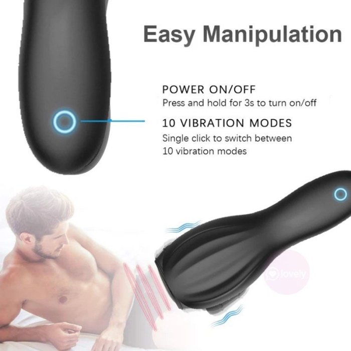 QMYSKY 10 Frequency Vibrating Penis Massage Glans Exerciser