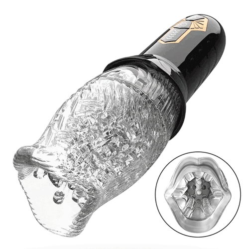 5 Rotating 10 Vibrating Transparent Sleeve Oral Sex Cup