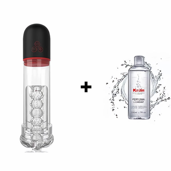 S-HANDE 9 Vibrating 3 Sucking Transparent Penis Enlargement Pump