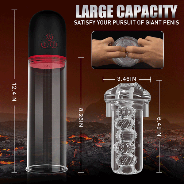S-HANDE 9 Vibrating 3 Sucking Transparent Penis Enlargement Pump