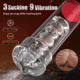 S-HANDE 9 Vibrating 3 Sucking Transparent Penis Enlargement Pump