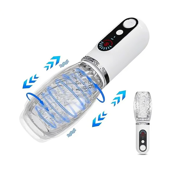 2023 New 7 Telescopic Rotating 9 Vibrating Masturbator for Men Glans Trainer