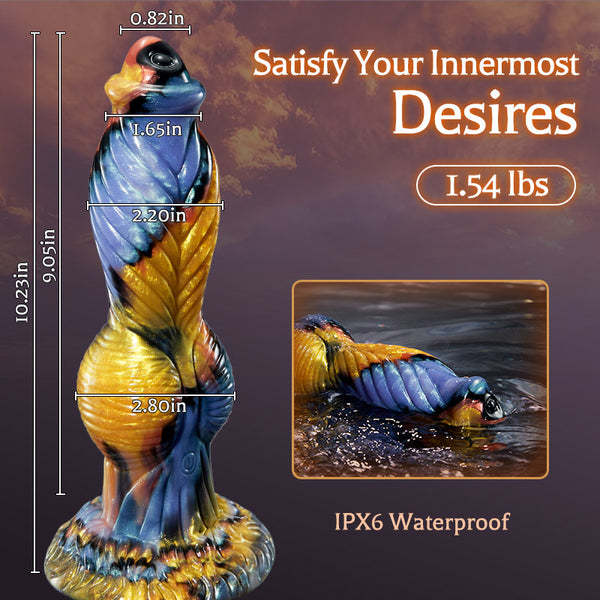 Buyging™ Phoenix Animal Texture 7 Thrusting Vibrating Big Sucker Monster Dildo 10.23 Inch