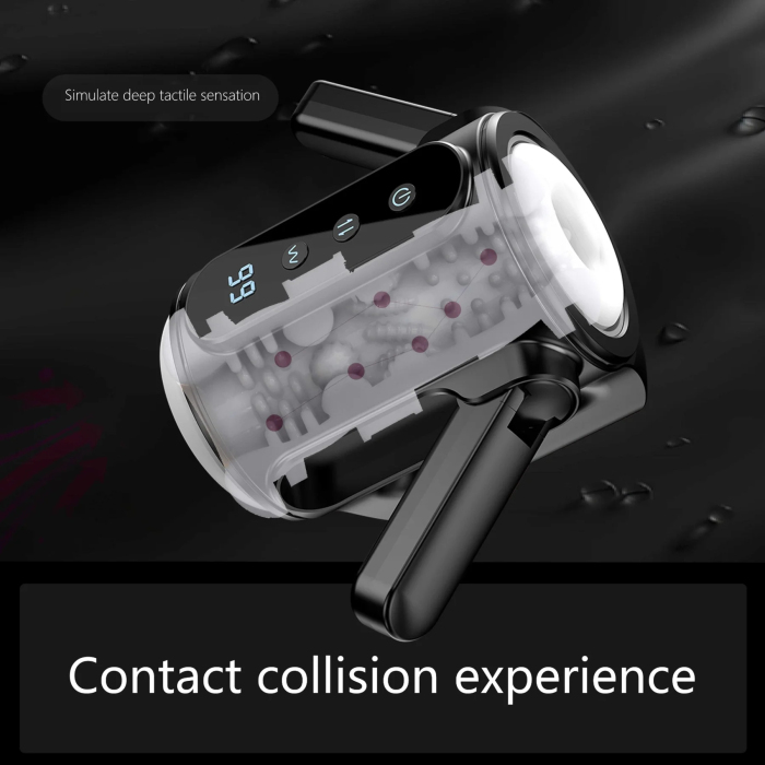 Buyging™ XV1 Handheld Masturbator 6 Vibrating Thrusting 3 Speeds Double Insertable