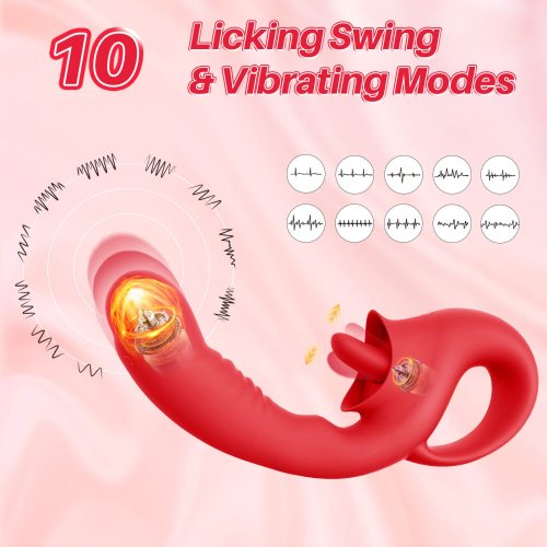 Layla - Buyging™ Clitoral Licking G Spot Vibrator with 10 Licking & Vibrating Modes