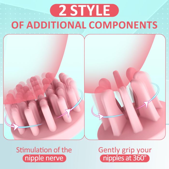 BuyGing Vibrating Sucking 360° Rotational Stimulation Nipple Toy Clamps