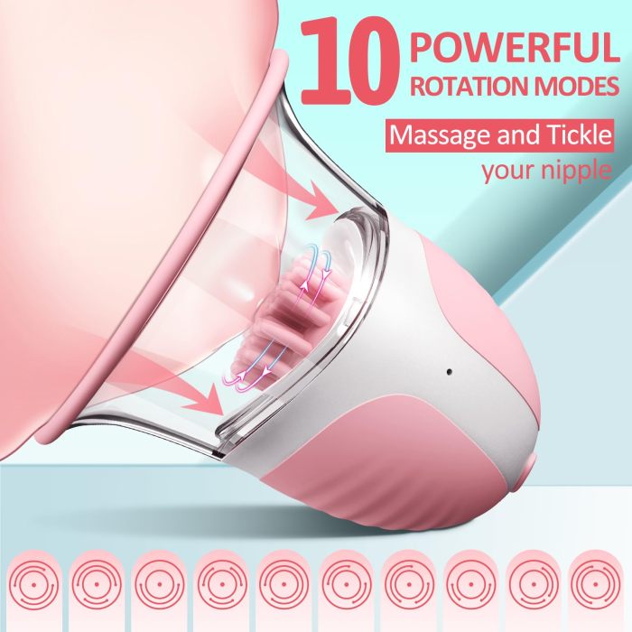 US$ 48.99 - Buyging™ Vibrating Sucking 360° Rotational Stimulation Nipple  Toy Clamps 2PCS