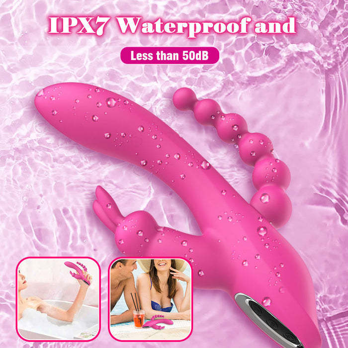 12 Functions Rabbit Vibrator G-spot Clit and P-spot Anal Vibrator Triple Curve