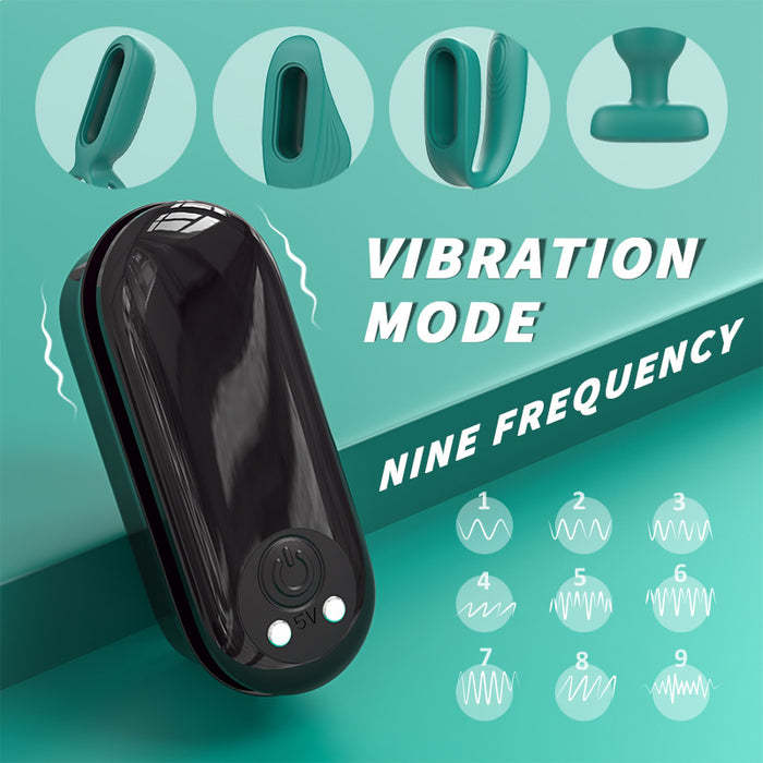 Buyging™ 9 Vibration Sex Toys 4 Pieces Set for Couple with Remote Control