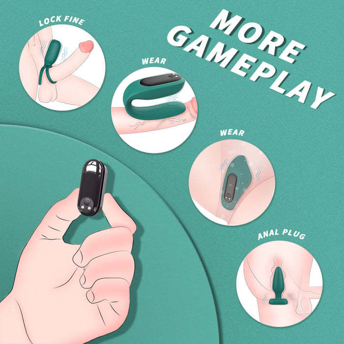 Buyging™ 9 Vibration Sex Toys 4 Pieces Set for Couple with Remote Control