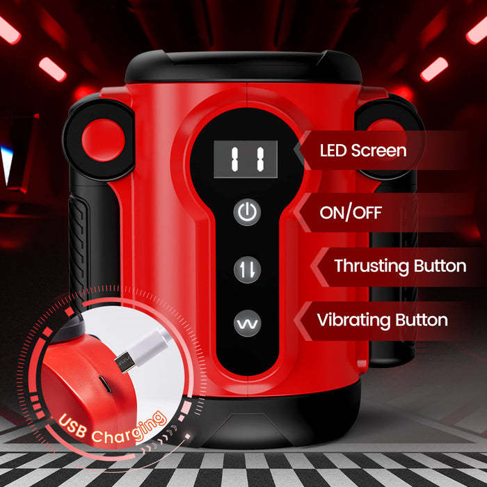 9 Thrusting 9 Vibrating Penis Training and Masturbation 2 IN 1 Adult Toy