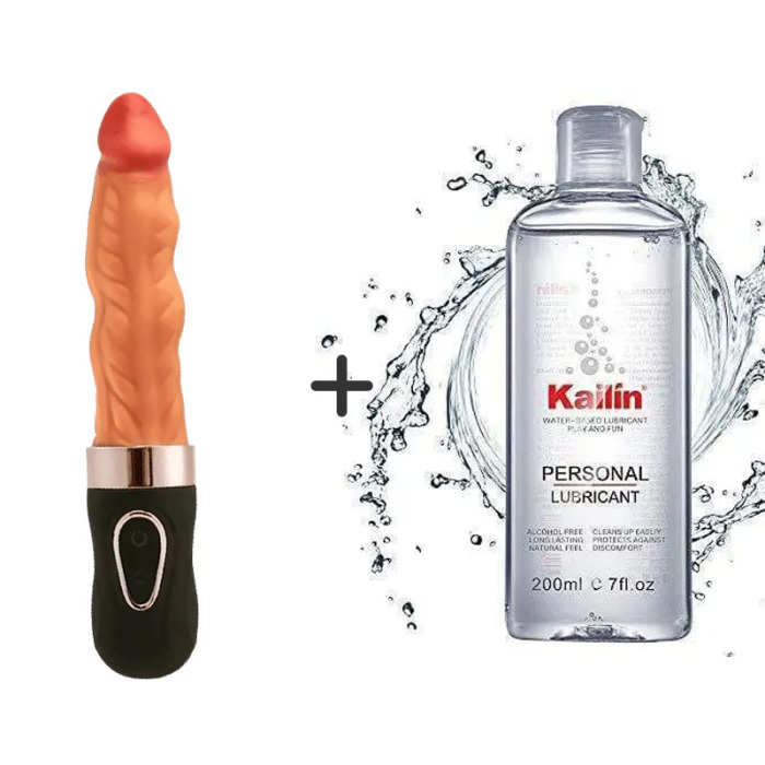 Buyging™ 7 Wriggling 9 Vibrating Heating Vaginal Lifelike Dildo 9.65 Inch