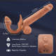 Buyging™ 9 Vibrating Telescopic Clitoral Strap On Adjustable Lifelike Dildo Rabbit Ear Double Ended