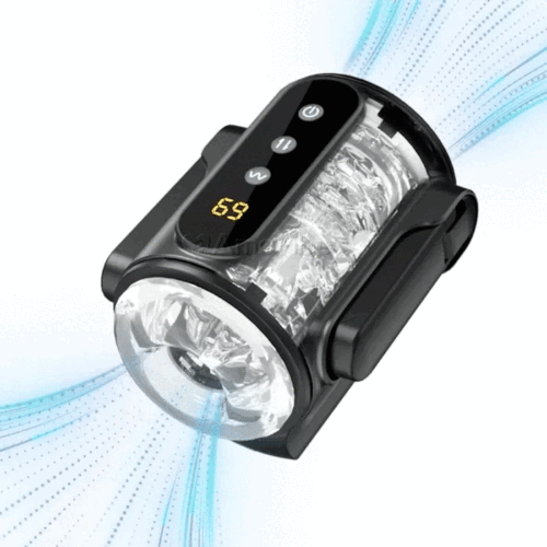 Buyging™ XV1 Handheld Masturbator 6 Vibrating Thrusting 3 Speeds Double Insertable