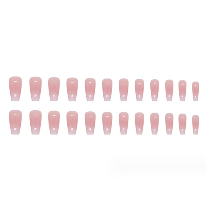 Bling Coffin Press on Nails Fake Nails Tips Full Cover Medium False Gradient Nails 24PCS