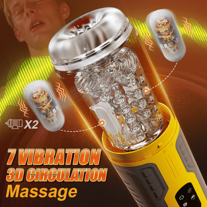 Buyging™ 7 Thrusting Rotating Vibrating Burst Stroker With Licking Massage
