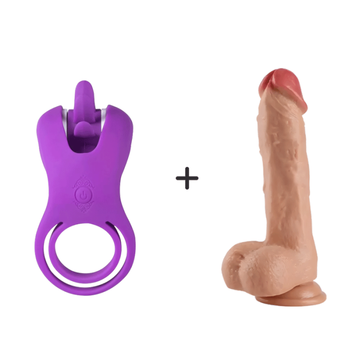 Buyging™ ROXY Licking Sex Toy & Vibrating Dual Penis Ring
