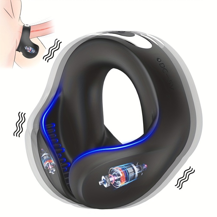 Buyging™ 10 Vibrating Silicone Cock Ring with Wings for Male Enhancement