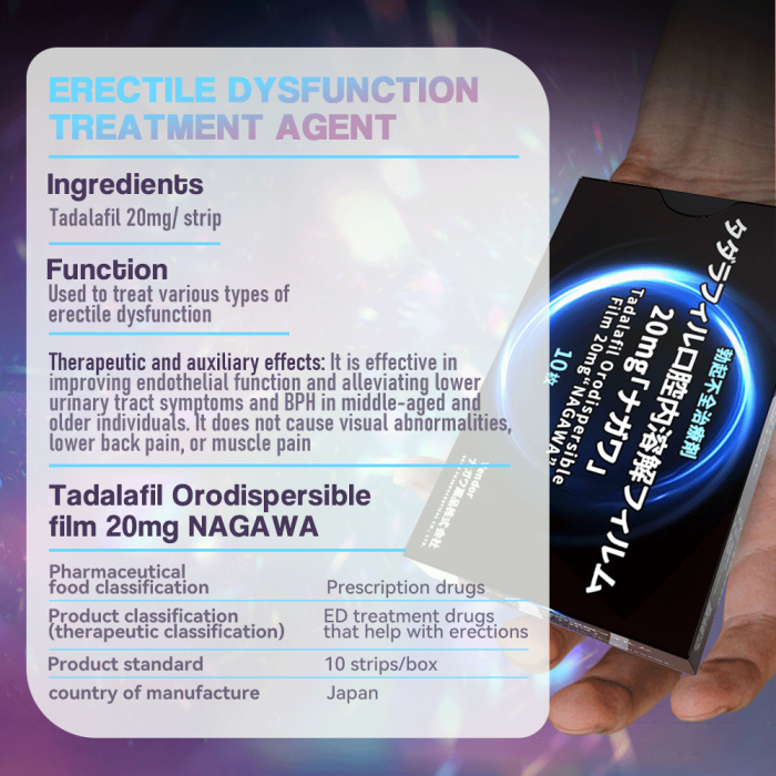 Tadalafil For Erectile Dysfunction 20mg*10 Absorbable Strips