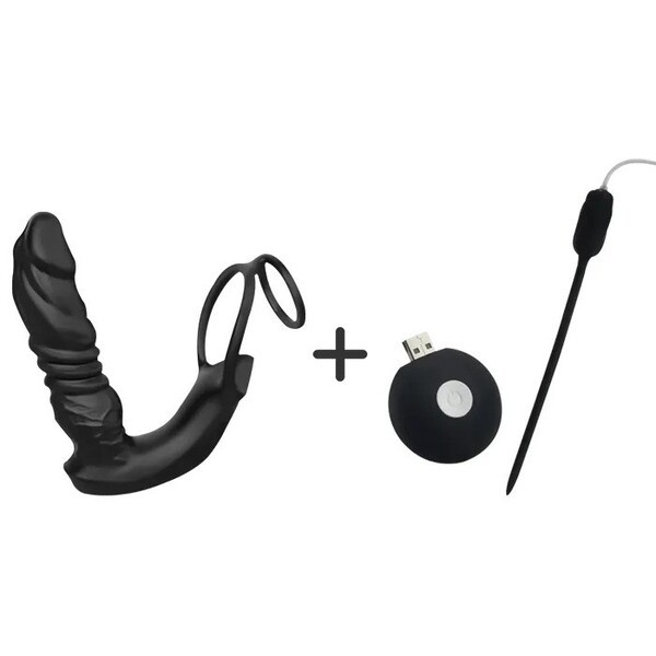 Buyging™ APP Control 9 Vibrating Thrusting Prostate Massager With Dual Cock Rings