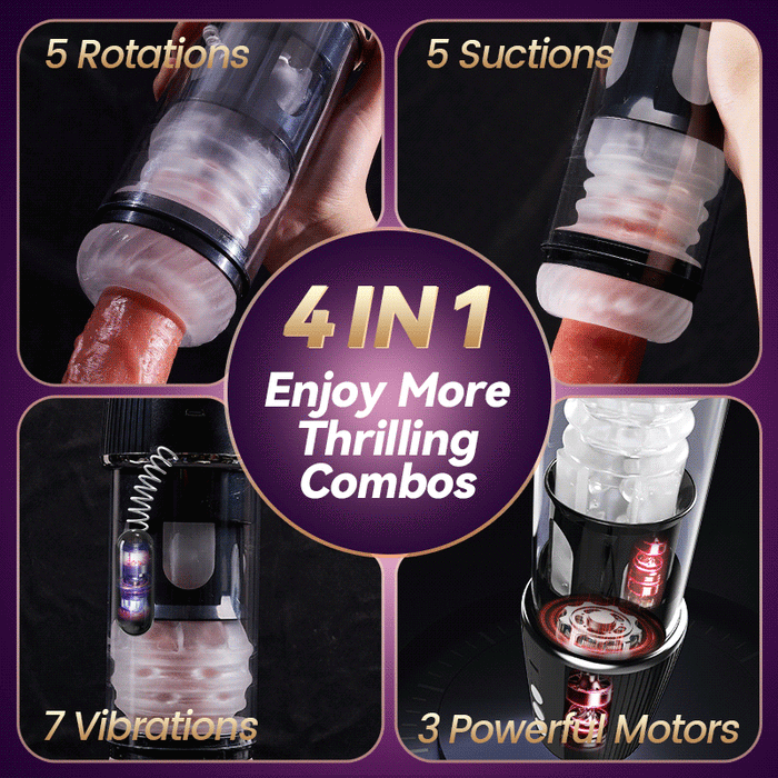 Buyging™ 7 Vibrating 6 Rotating 5 Vacuum Sucking Male Masturbator