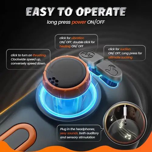 Buyging™ 10 Thrusting 10 Vibrating 3 Sucking Heating Male Masturbator