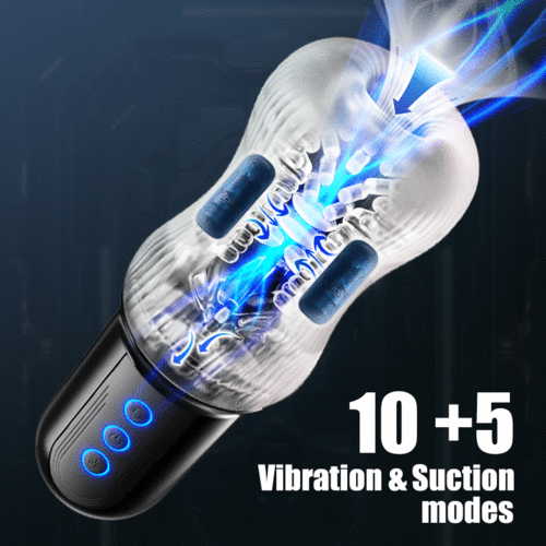 Buyging™ Dual Vibrating Eggs 5 Sucking 10 Vibrating Deep Throat Masturbator