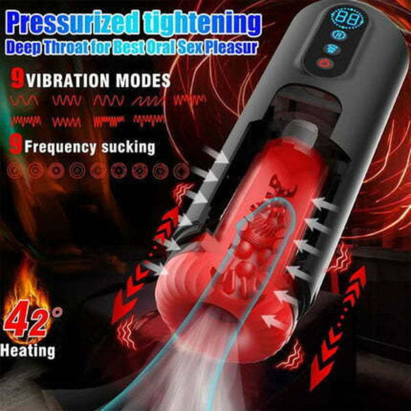 Buyging™ 9 Telescopic Vibration Sucking Heated Aircraft Male Stroker