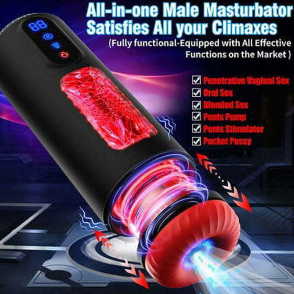 Buyging™ 9 Telescopic Vibration Sucking Heated Aircraft Male Stroker