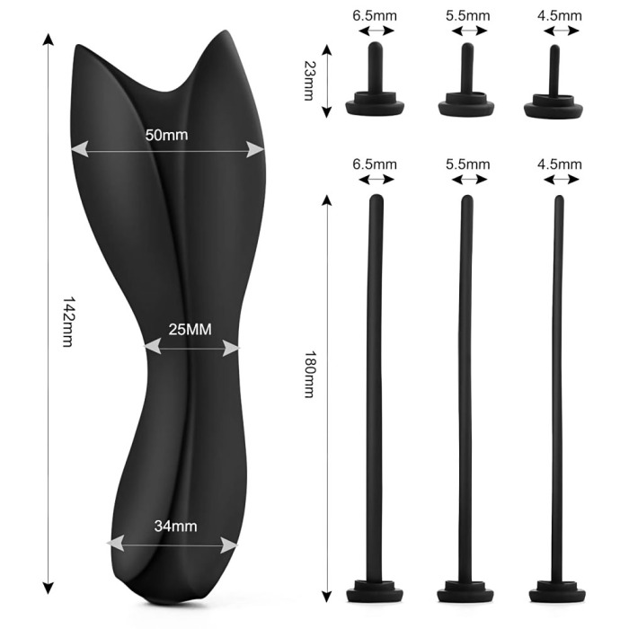 Buyging™ Urethral Sounds Dilator with 6 PCs Separable Plug & 10 Vibrating Modes