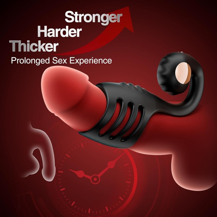 Buyging™ Retractable 10 Vibration Modes Cock Ring Sleeve with Clit G-Spot Vibrator
