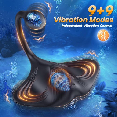 Buyging™ Dual Motor 9+9 Vibrator Anal Dildo Beads Prostate Massager & Penis Training Sit Ride Perineum Clitoral Stimulator