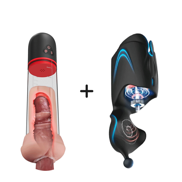 Buyging™ S-HANDE 9 Vibrating 9 Sucking Pussy-Shaped Sleeve Male Enlargement Pump