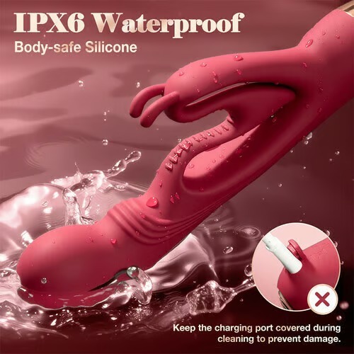 Buyging™ Hollow Ears Design Dual Motor 10*10 Vibrating Rabbit Vibrator